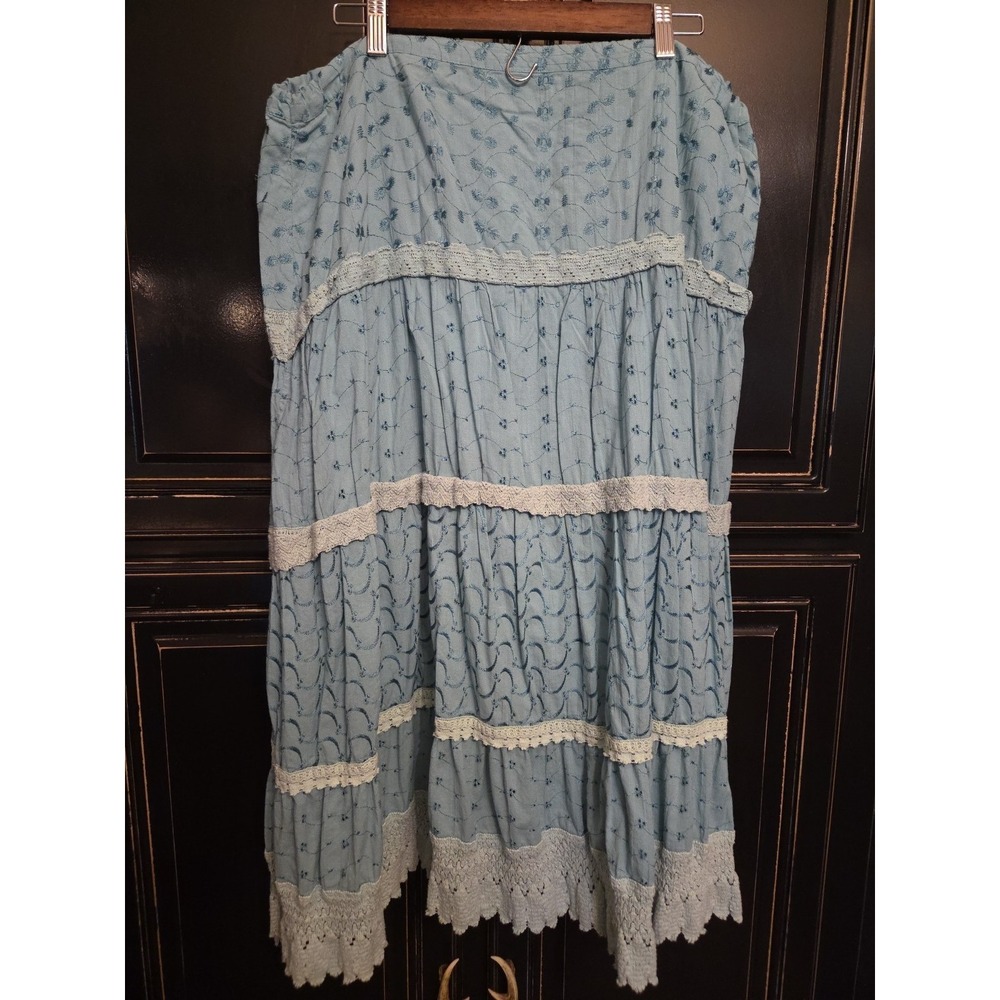 Vintage Denim 24/7 Y2k Peasant skirt, Cottage Core, Boho , Festival,